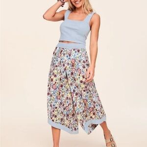 Adore Me Floral Patterned Wide-Leg Pants - Size S